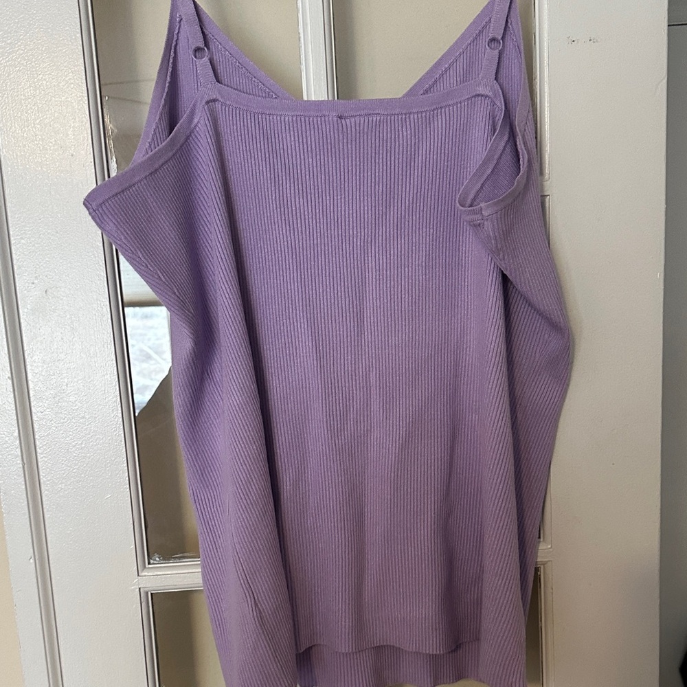 torrid Lavender Ribbed V-Neck Tank - Picture 7 of 7